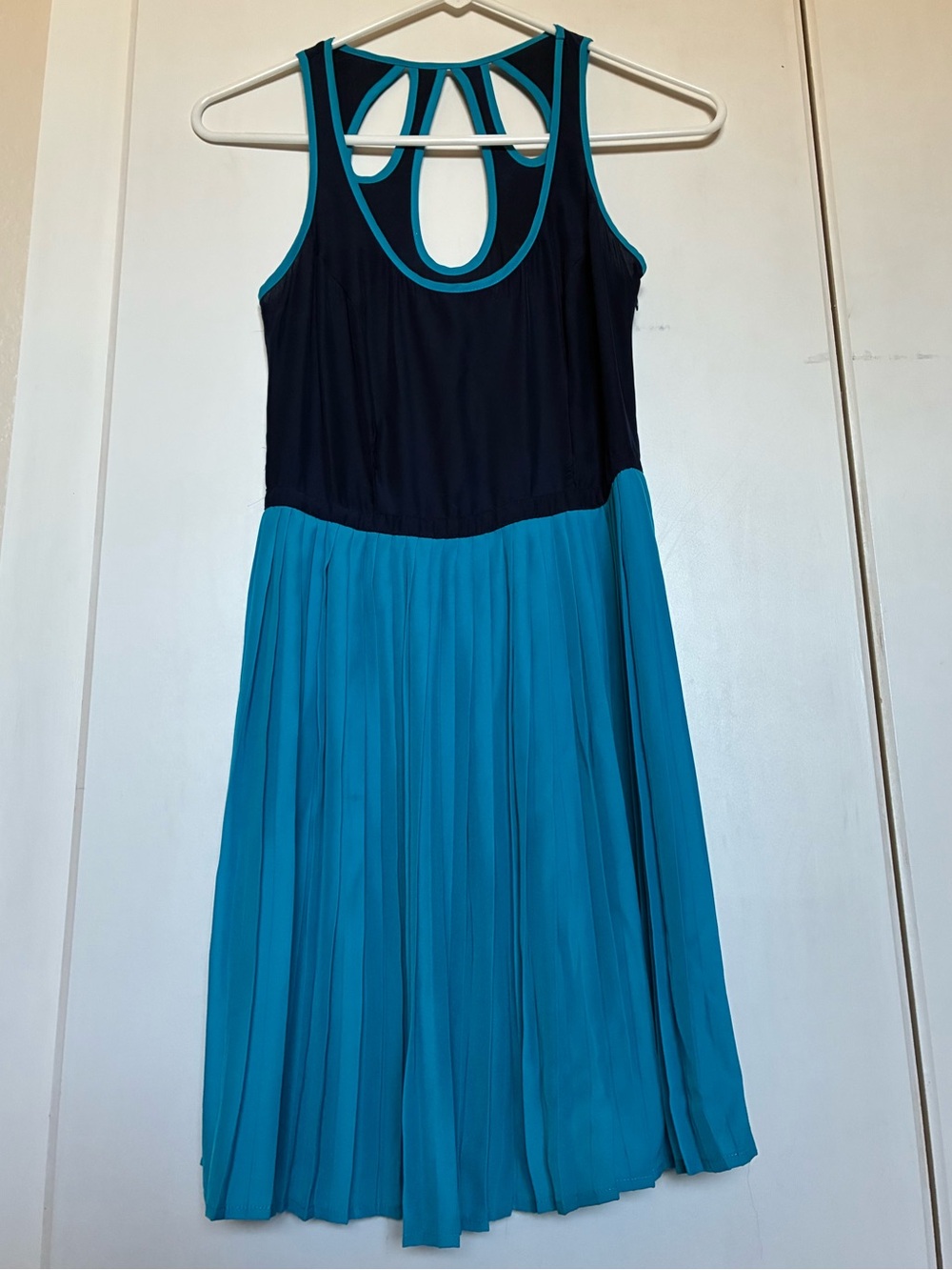 Two-tone blue cocktail dress, size S
